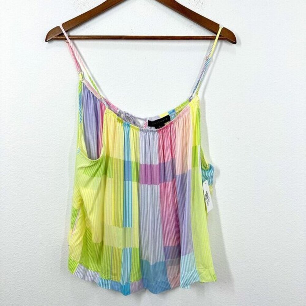 Sanctuary Women's Size Large Vibrant Colorblock Babydoll‎ Pajama Top Lightweight